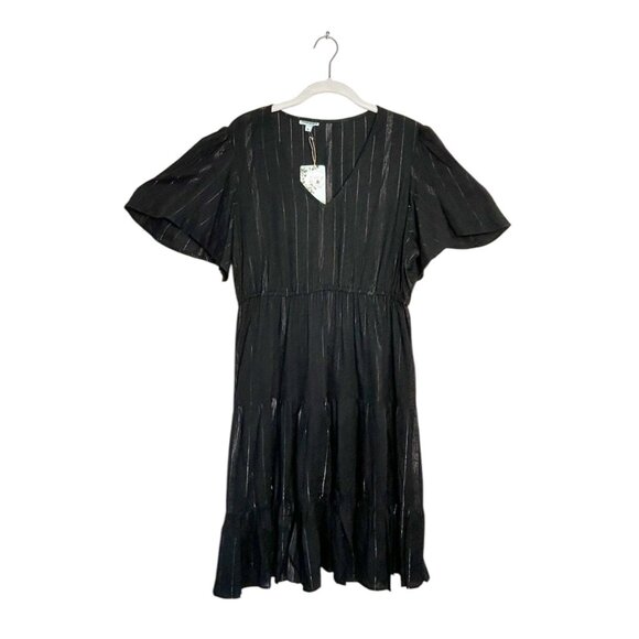 Nostalgia Short Sleeve Pullover Ruffle Dress in Black - Sz XL - NWT - Picture 1 of 6